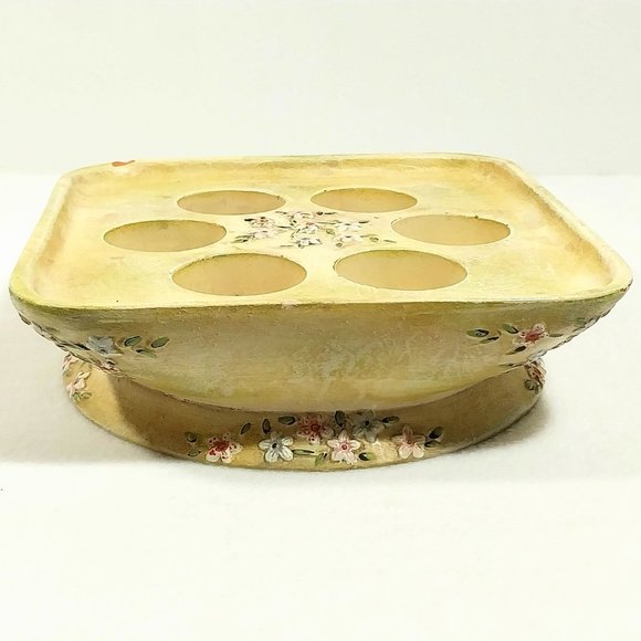 Vintage PartyLite Votive Pedestal Floral Design 6 Tealight Holder #1312 - Picture 4 of 11